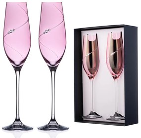 Diamante poháre na šampanské Silhouette City Pink s kamienkami Swarovski 210 ml 2KS