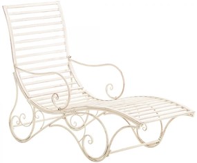 Kovová záhradné lehátko Amiens - Krémová antik