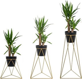 STOJAN NA KVETINÁČ TRIANGLE 90X50X24 CM ZLATÁ