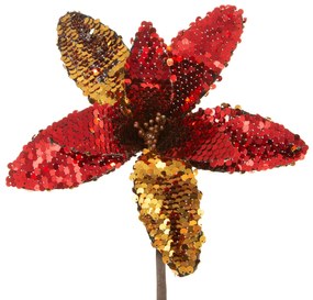 Dekoračný vianočný kvet 20 cm červená