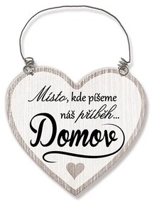 Nekupto Dřevěná cedulka srdíčko Místo, kde píšeme Sladký domov