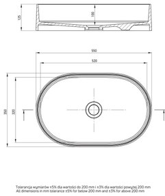 Deante CQS_5U6S - Umývadlo SILIA 35x55 cm granit/béžová na dosku