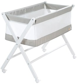Biela skladacia kolíska na kolieskach 90x45 cm – Roba