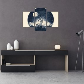 Obraz – Magický strom s jeleňom I. (90x60 cm)