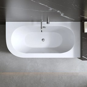 BPS-koupelny Akrylátová asymetrická vaňa s krycím panelom HYD-EBI170P 170x75 cm PRAVÁ, biela