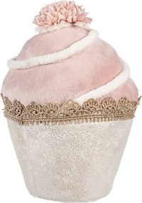 Dekorácia ružová zamatová torta Muffin pink - Ø 11*16 cm