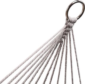 Záhradná hojdacia sieť KIK boho s dreveným rámom, 200 cm, sivá