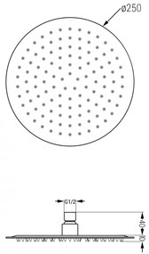 Mexen sprchová nerezová hlavica Round 25 cm, grafitová, 79225-66