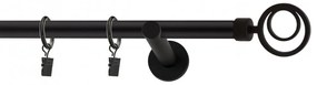 Dekorstudio Garniža jednoradová ORBIO čierna matná 19mm Dĺžka: 160cm, Typ uchytenia: Držiak modern, Typ príslušenstva: Bez príslušenstva