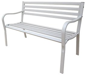 Sunfun Jana Záhradná lavica, 128 × 56 × 81 cm, oceľ, biela