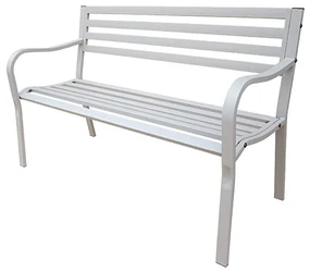 Sunfun Jana Záhradná lavica, 128 × 56 × 81 cm, oceľ, biela