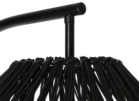 Rustikálna stojaca lampa čierna s ratanom - Sam