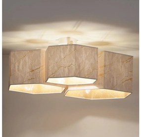 Duolla - Prisadený luster ROLLER TRIO HEX 3xE27/15W/230V biela/zlatá