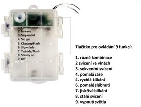 VOLTRONIC Vianočná reťaz 10 m, 100 LED, farebná, na batérie