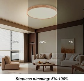 Brilagi - LED Stmievateľné svietidlo WOODROUND LED/40W/230V 3000-6000K priemer 60 cm+DO