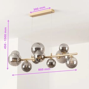 Brilagi - LED Luster na lanku MILLA 10xG9/3W/230V zlatá/dymová