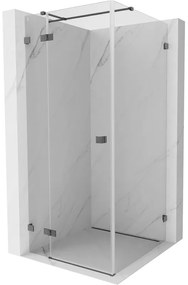 Mexen Lunar T, sklápací sprchový kút ľavý 120 x 120 cm, 8mm číre sklo, profil grafit brúsený, 834T-120-120-66-00-L