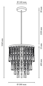 Spot-Light 9018628 - Luster na tyči LUXORIA 6xG9/28W/230V