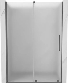 Mexen Velar, posuvné sprchové dvere do otvoru 140 cm, 8mm sklo námraza, brúsený grafit, 871-140-000-31-95