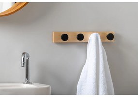 Čierny nástenný vešiak z borovicového dreva Knobs – PT LIVING