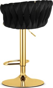 Barová stolička MIG čierna / zlatá podnož