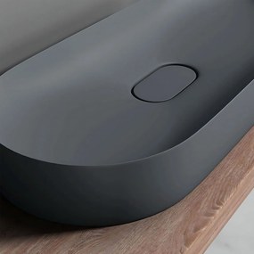 Rea Iris, umývadlo na dosku z konglomerátu 700x355x105 mm, šedá matná, REA-U4306