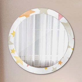 Okrúhle ozdobné zrkadlo na stenu Pastelové hviezdy fi 80 cm
