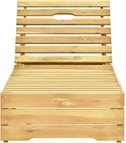 Ležadlo so sivohnedým vankúšom impregnované borovicové drevo