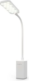 Nedis LTLR10WT - LED stmievateľná nabíjateľná dotyková stolná lampa so svorkou LED/5W/1200 mAh biela