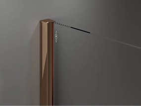 Mexen Velar, sprchový kút s posuvnými dverami 100 x 100 cm, 8mm šedé sklo, ružové zlato, 871-100-100-41-60