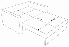 Rozkladacia pohovka HEVEN, 136x85x98 sawana 05/sawana 21