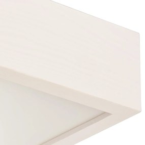 Biele štvorcové stropné svietidlo Lamkur Plafond, 37,5 x 37,5 cm