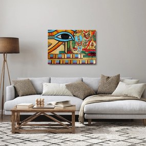 Sklenený obraz s egyptskými motívmi (70x50 cm)