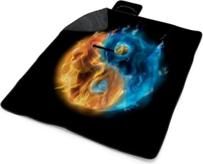 Sablio Plážová deka Ohnivé jin a jang: 200x140 cm