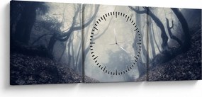 Obraz - Les v hmle (s hodinami) (90x30 cm)
