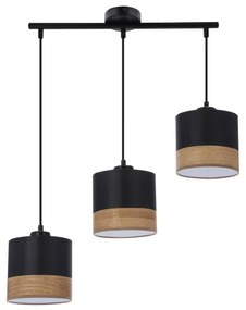 Luster na lanku PORTO 3xE27/60W/230V čierna/hnedá