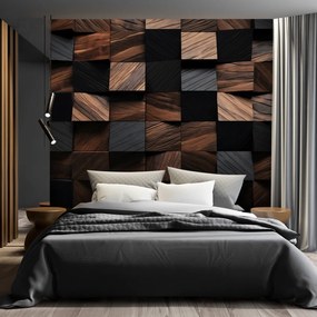 Gario Fototapeta Drevené mozaikové kocky Materiál: Vliesová, Rozmery: 300 x 210 cm
