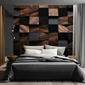 Gario Fototapeta Drevené mozaikové kocky Materiál: Vliesová, Rozmery: 400 x 280 cm