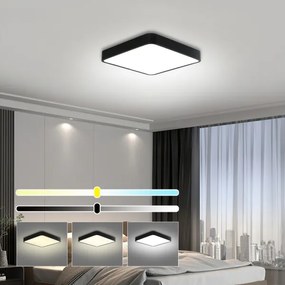 Brilagi - LED stropné svietidlo POOL SQUARE LED/36W/230V 3000/4500/6000K 40x40 cm čiern