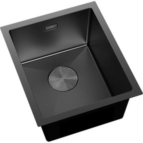 Mexen Trixo, 1-komorový nerezový drez 370 x 440 mm, čierna, 6412371000-70