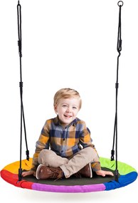 ECOTOYS Farebná záhradná hojdačka bocianie hniezdo 100 cm pre deti, nosnosť 150 kg