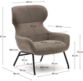 Hnedé kreslo Belina – Kave Home