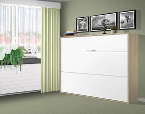 Nabytekmorava Sklápacia posteľ VS1056, 200x120cm farba lamina: agát/biele dvere, Varianta dverí: matné