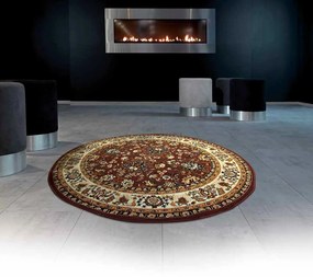 Sintelon, Kusový koberec Teheran Practica 59 / DMD kruh, 160x160 (priemer) kruh, hnedá, chodba / predsieň