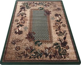 Štýlový vintage koberec so zeleným okrajom