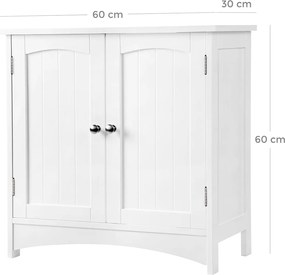 Kúpeľňová skrinka pod umývadlo, biela