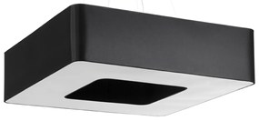 Závesné svietidlo Urano, 1x čierne textilné tienidlo, (biely plast), (80 cm)