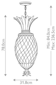Hinkley HK-PLANT4-P-PZ - Luster na reťazi PLANTATION 4xE14/40W/230V bronzová