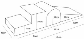 Béžové zamatové penové ihrisko 45x143x30 cm Montessori – Meowbaby