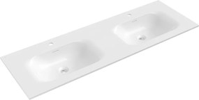 Mexen Vela dvojité umývadlo zapustené do dosky 141 x 46,5 cm, biely lesk - 25231400D